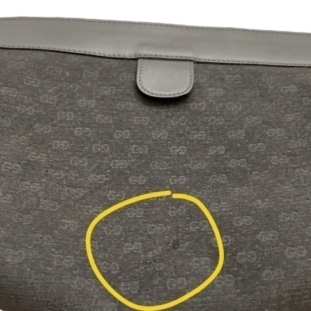 Gucci Vintage Black‎ Micro GG Velcro Cosmetic Makeup Pouch Bag Clutch